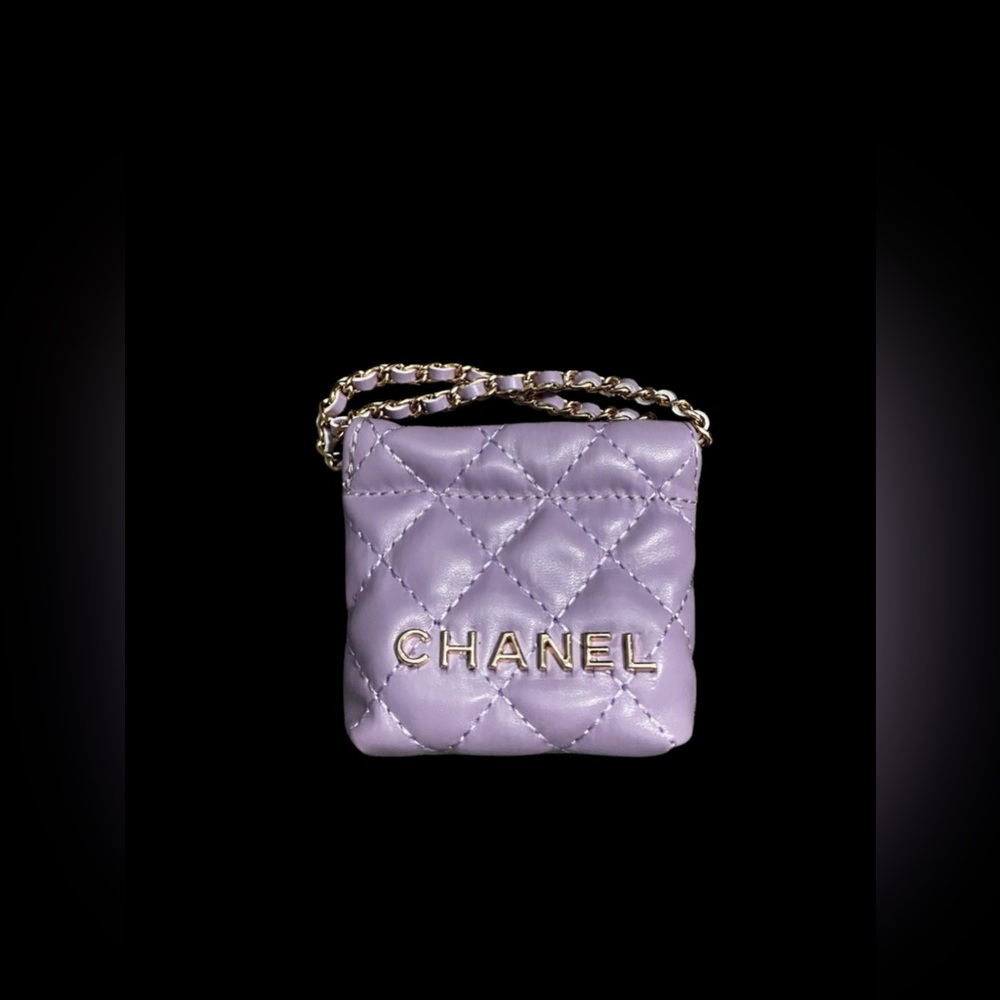 Lavender Mini Drawstring Chain Bag - Picture 2 of 6